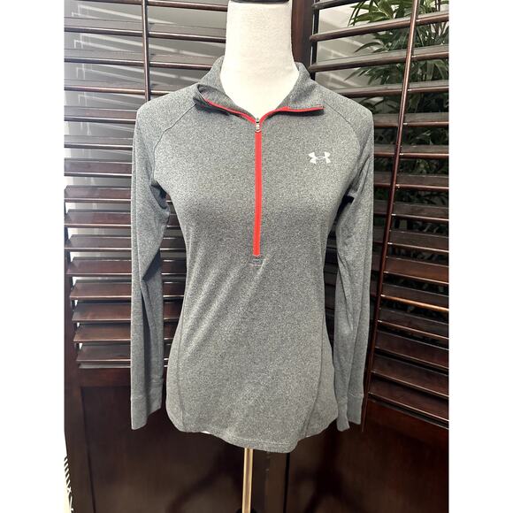 Under Armour Women's Gray 1/2 Zip Pull Over Long Sleeve Shirt M - Picture 2 of 8